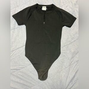 Gymshark Black Zip-Up bodysuit